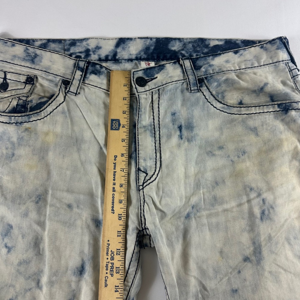 True Religion Mens Size 42 Jeans Acid Wash Denim‎ Straight Leg Pants - Picture 9 of 16